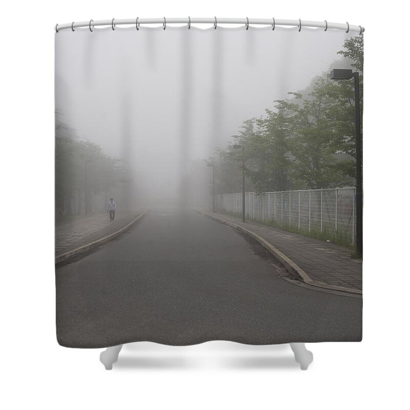 Morning Shower Curtain featuring the photograph Morning Walk #1 by Masami Iida