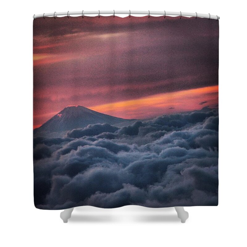 Hkellex13 Shower Curtain featuring the photograph Mt Fuji #1 by Lorelle Phoenix