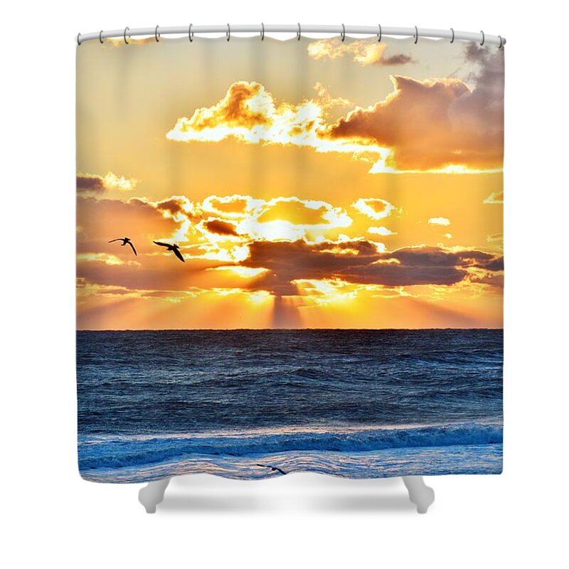 Obx Shower Curtain featuring the photograph Nags Head Sunrise #1 by Barbara Ann Bell