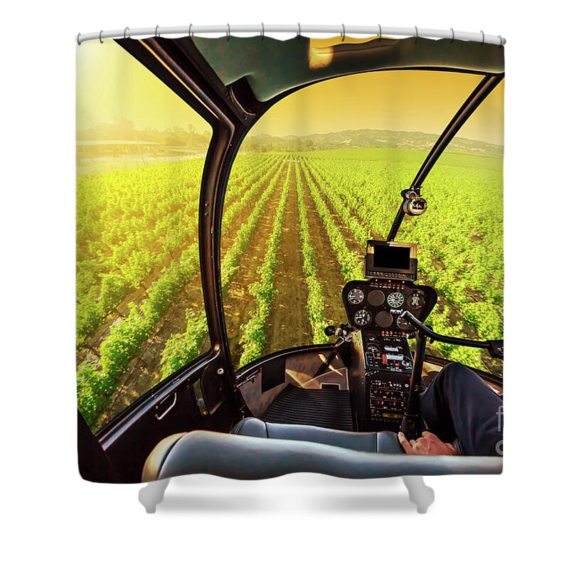 Napa Valley Shower Curtain featuring the photograph Napa Valley scenic flight #1 by Benny Marty