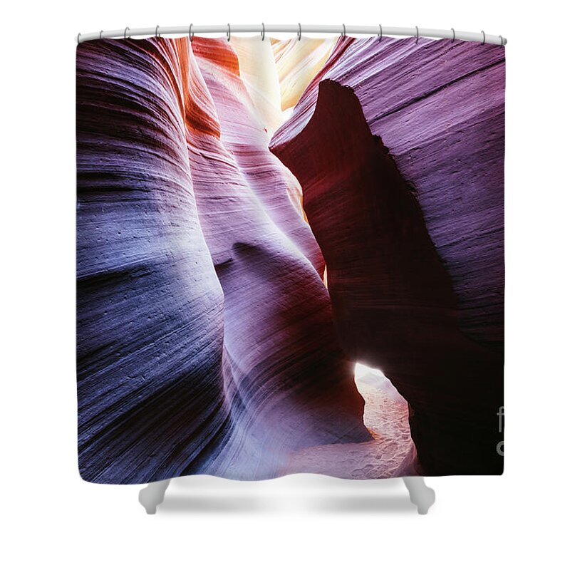 Antelope Canyon Shower Curtain featuring the photograph Narrow passage, Lower Antelope canyon, USA #1 by Matteo Colombo