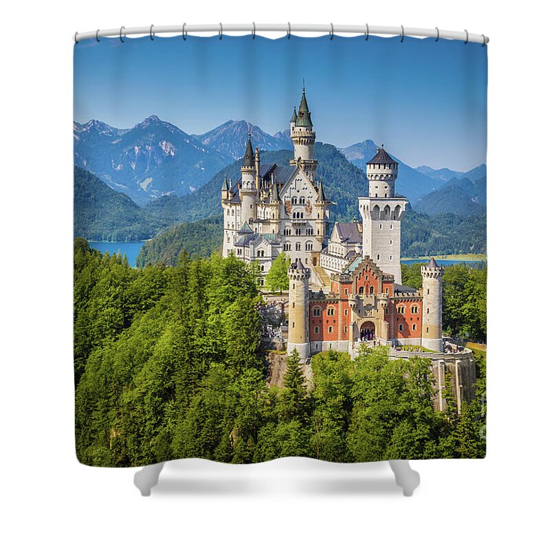 Schloss Neuschwanstein Shower Curtain featuring the photograph Neuschwanstein Castle #1 by JR Photography