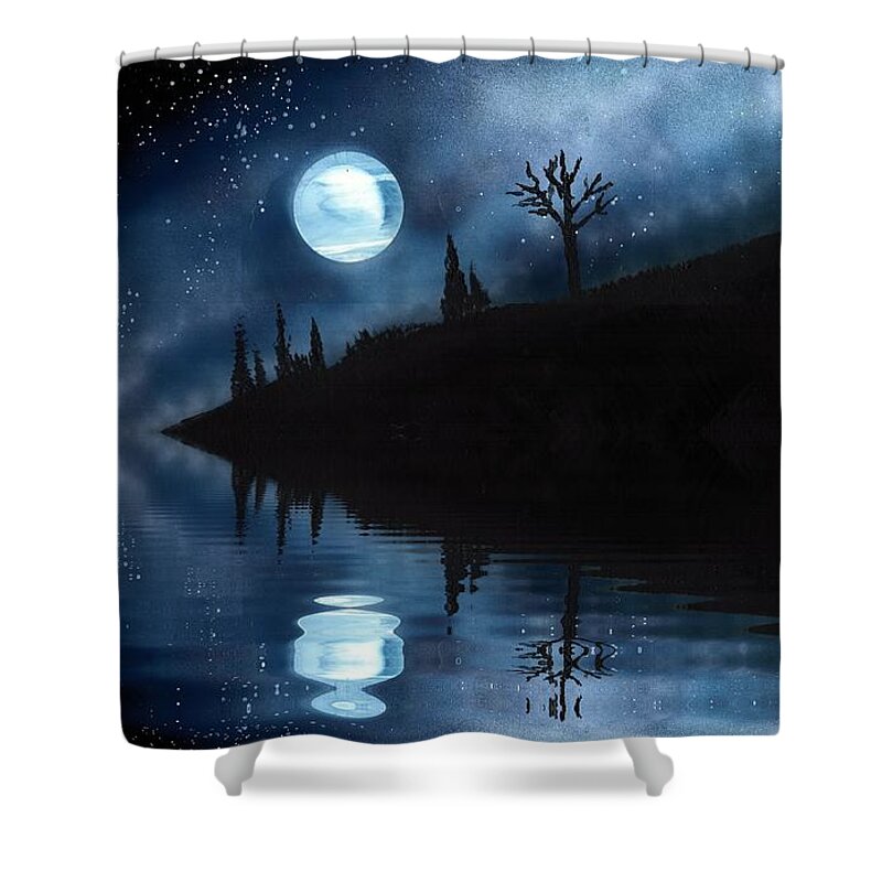 Acrylic Shower Curtain featuring the painting Night Sky #1 by Bill Richards