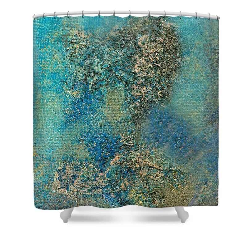 Philip Bowman Shower Curtain featuring the painting Ocean Blue by Philip Bowman