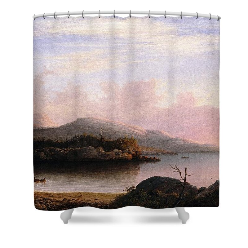 Fitz Henry Lane (american Shower Curtain featuring the painting Off Mount Desert Island #1 by MotionAge Designs
