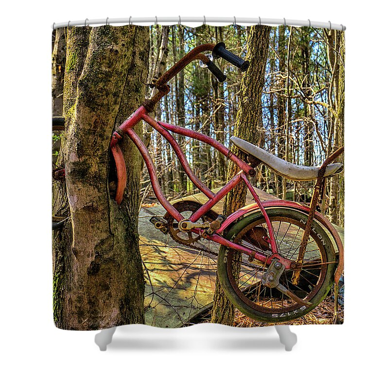 Bicycle Shower Curtain featuring the photograph Oh No #1 by Dennis Dugan