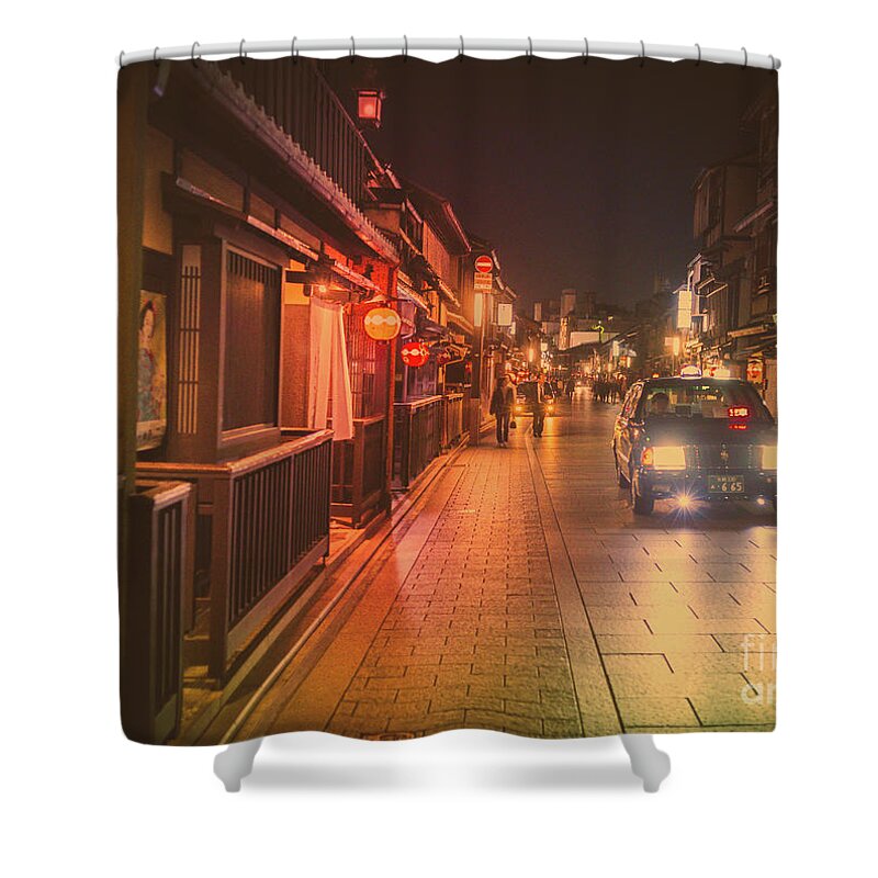 Travel Shower Curtain featuring the photograph Old Kyoto, Gion Japan by Perry Rodriguez