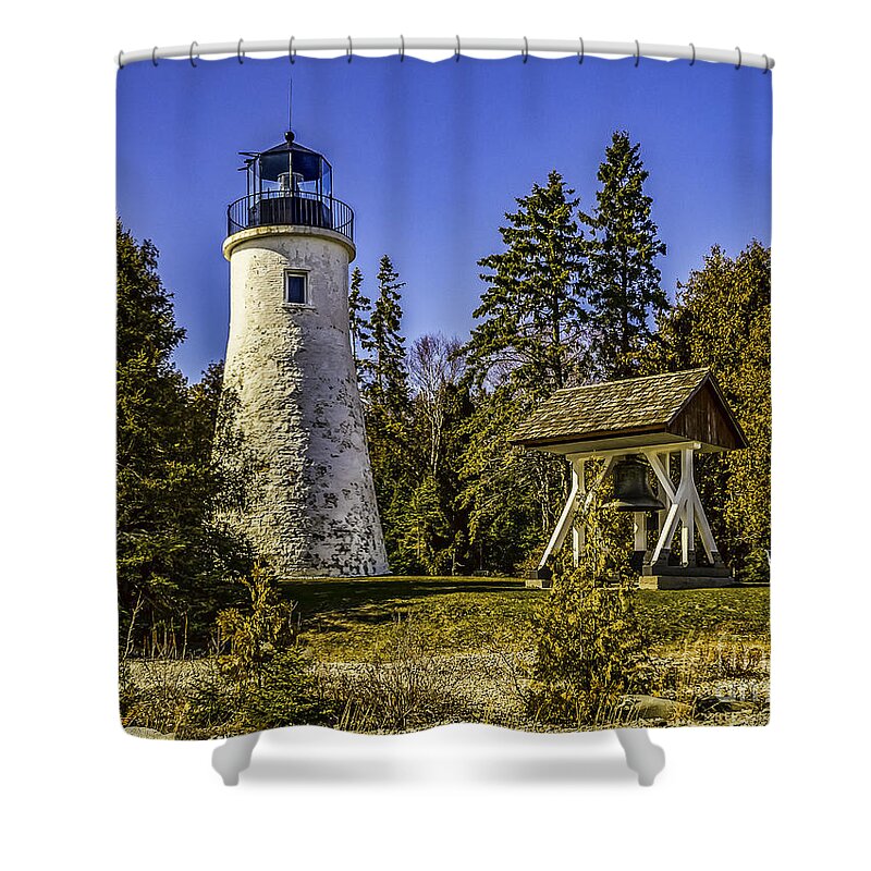 Beacon Shower Curtain featuring the photograph Old Presque Isle Light by Nick Zelinsky Jr