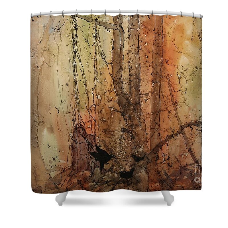 Fall Shower Curtain featuring the painting on the Verge #1 by Elizabeth Carr