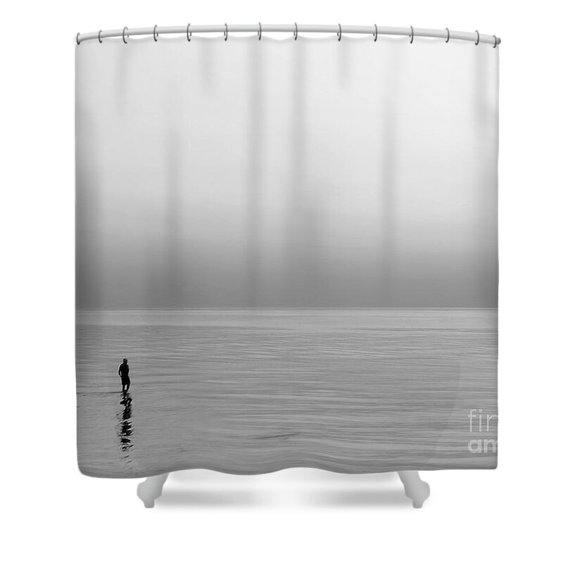 Lake Shower Curtain featuring the photograph One Man #1 by Dana DiPasquale