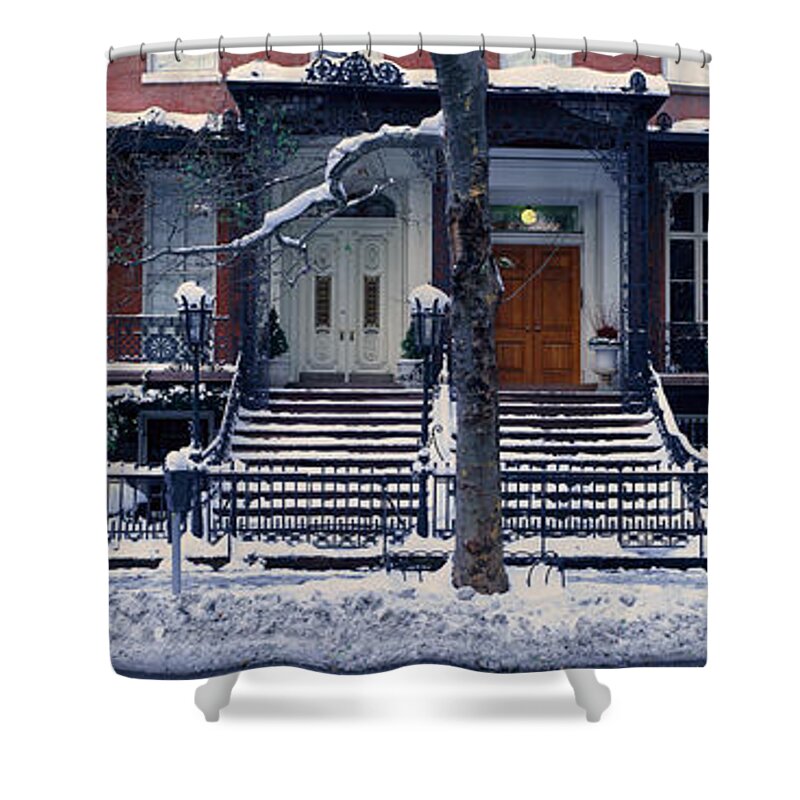 Photography Shower Curtain featuring the photograph Panoramic View Of Historic Homes #1 by Panoramic Images