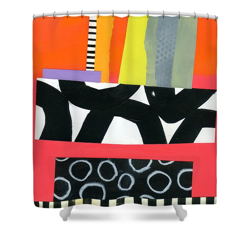 Abstract Art Shower Curtain featuring the painting Pattern Grid # 15 by Jane Davies