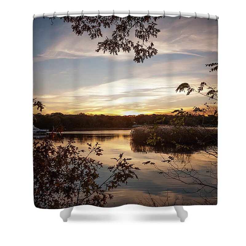 Pawcatuck Shower Curtain featuring the photograph Pawcatuck River Sunrise #1 by Kirkodd Photography Of New England