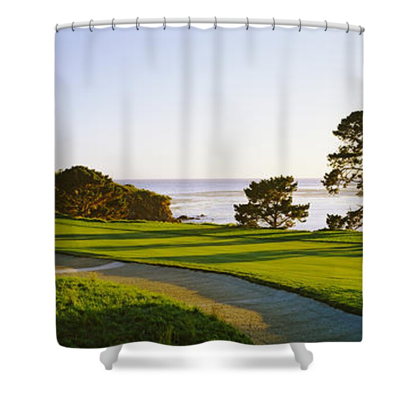 Photography Shower Curtain featuring the photograph Pebble Beach Golf Course, Pebble Beach #1 by Panoramic Images