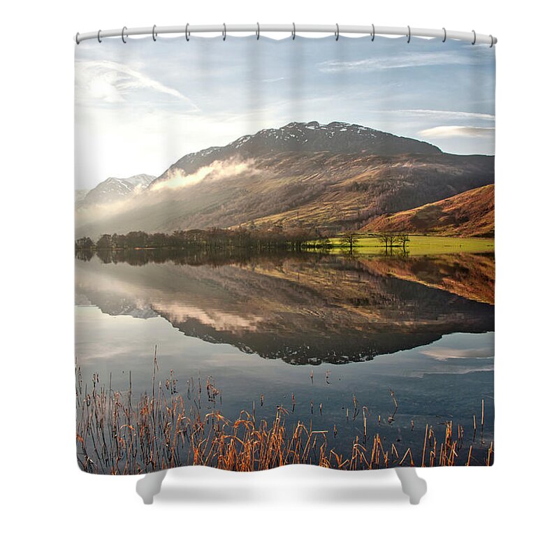 Lake Shower Curtain featuring the photograph Scotland nature by Gouzel -