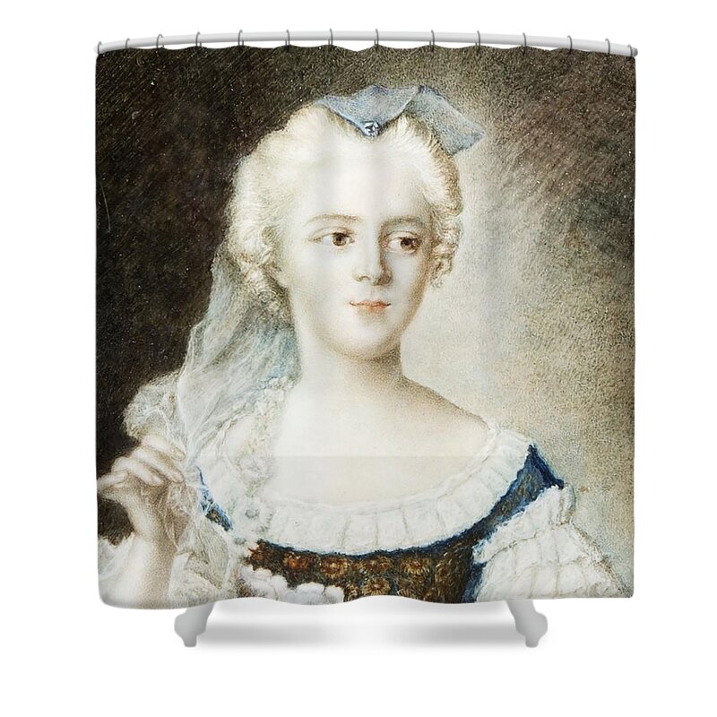 French School Shower Curtain featuring the painting Portrait of Madame Sophie #1 by MotionAge Designs