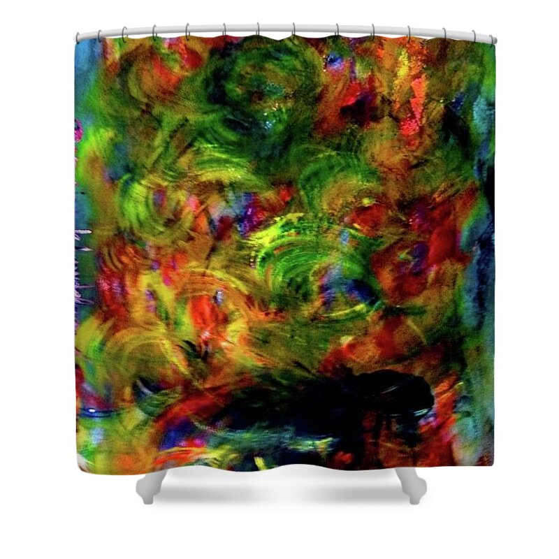  Shower Curtain featuring the painting Power of colour #1 by Wanvisa Klawklean