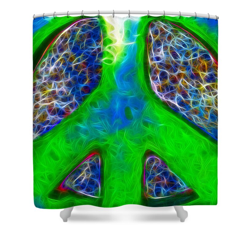 Peace Shower Curtain featuring the digital art Prayer For Peace by Holly Ethan