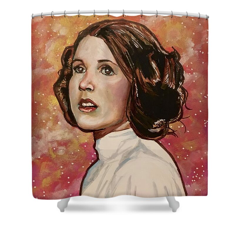 Princess Leia Shower Curtain featuring the painting Princess Leia Organa by Joel Tesch