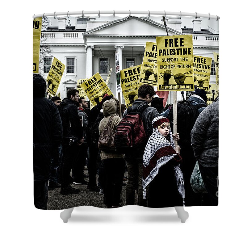 Palestine Shower Curtain featuring the photograph Protest #1 by Jonas Luis