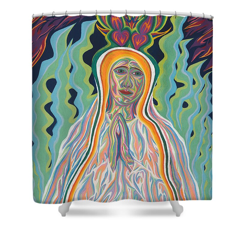 Queen Shower Curtain featuring the painting Queen of Heaven by Robert SORENSEN