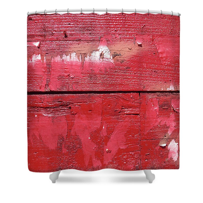 Peeling Paint Shower Curtain featuring the photograph Red 2 #1 by Jessica Levant