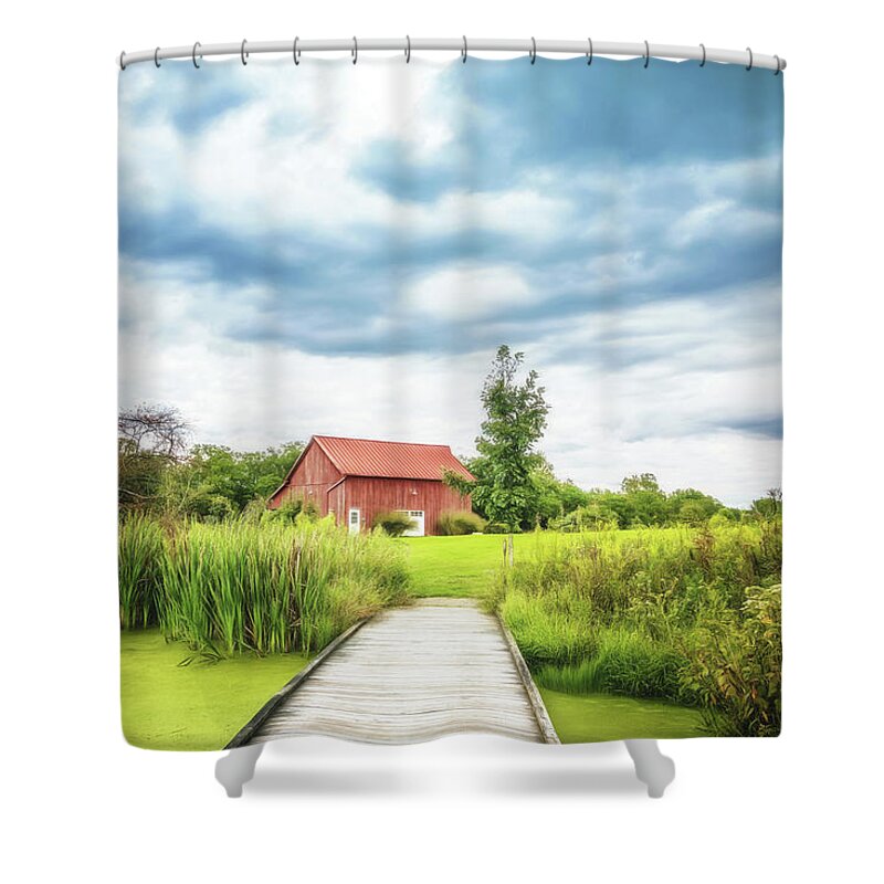 Dawes Shower Curtain featuring the photograph Red Barn by Tom Mc Nemar