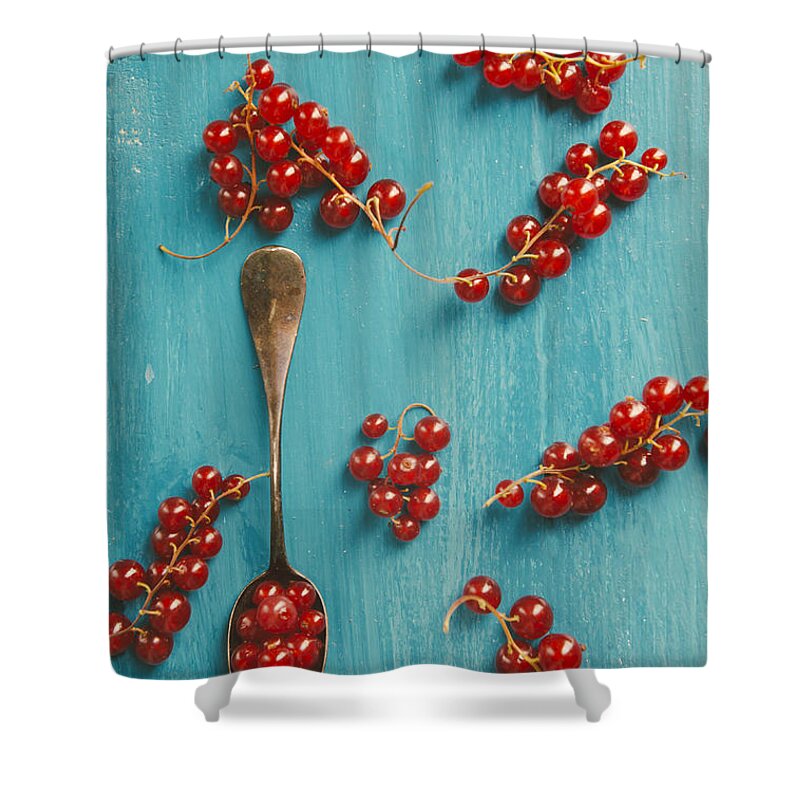 Red Shower Curtain featuring the photograph Red Currant by Jelena Jovanovic