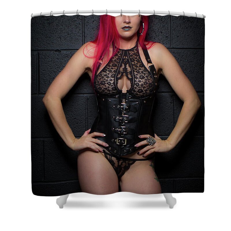 Alt Shower Curtain featuring the photograph Red Head Boudoir by La Bella Vita Boudoir
