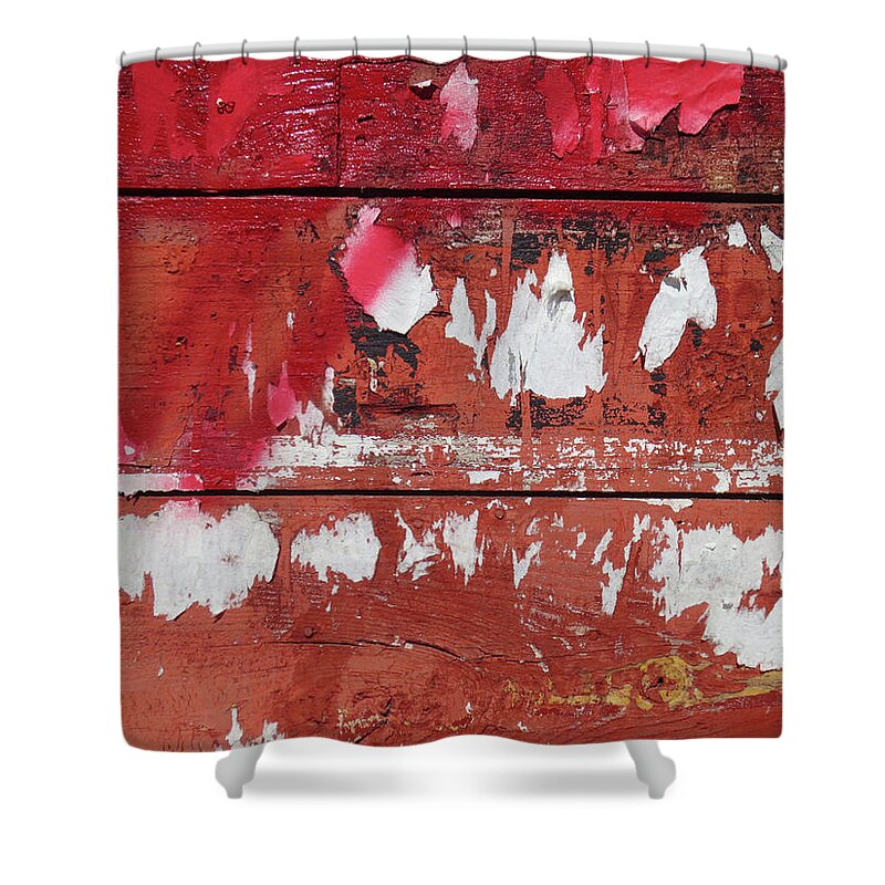 Peeling Paint Shower Curtain featuring the photograph Red #1 by Jessica Levant