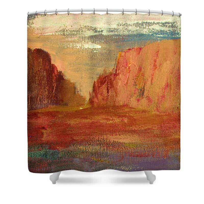 Painting Shower Curtain featuring the painting Red Sedona by Julie Lueders 