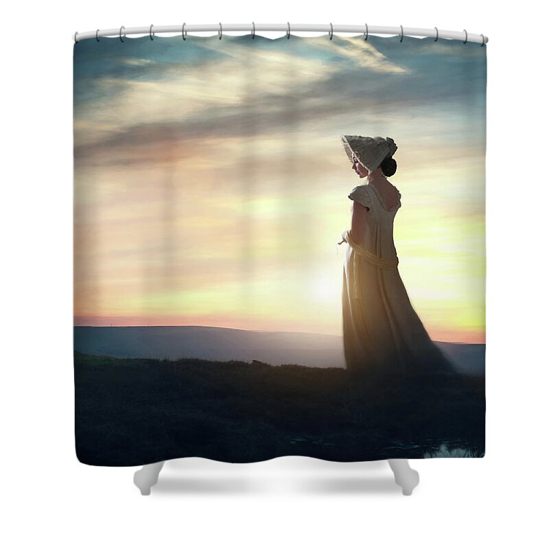 Regency Shower Curtain featuring the photograph Regency Woman At Sunset #1 by Lee Avison