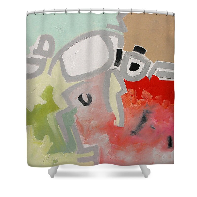 Art Shower Curtain featuring the painting Returning Home by Linda Monfort