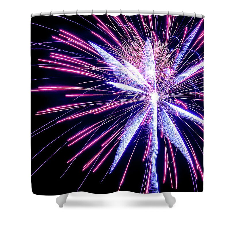 Abstract Shower Curtain featuring the photograph Rockets Glare #1 by Michael Nowotny