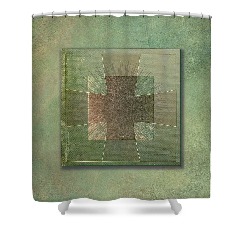 Cross Shower Curtain featuring the digital art Roman Cross #5 by Terry Davis