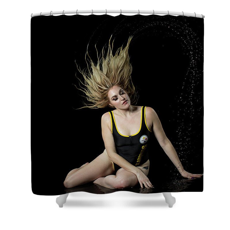 Implied Nude Shower Curtain featuring the photograph Rose--watershoot by La Bella Vita Boudoir