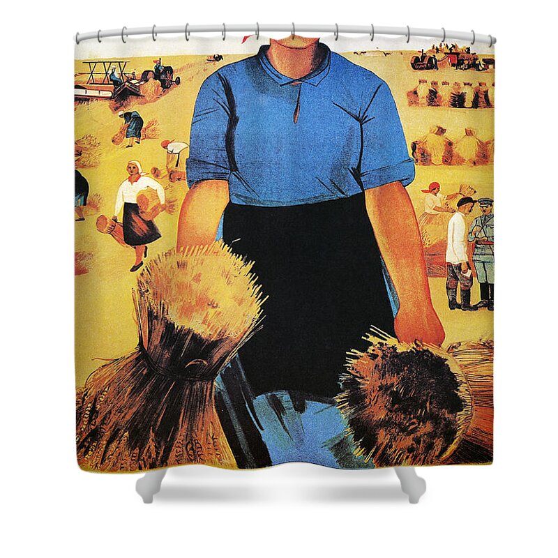 1934 Shower Curtain featuring the photograph Russia: Collective Farm #1 by Granger