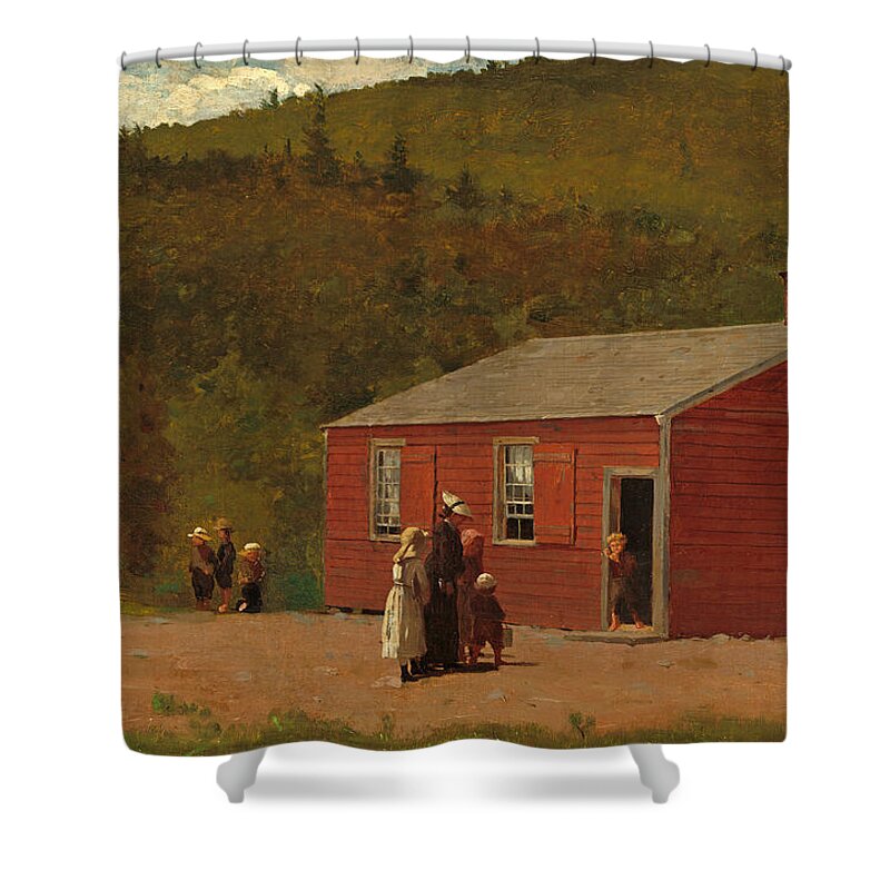 Winslow Homer Shower Curtain featuring the painting School Time #1 by Winslow Homer