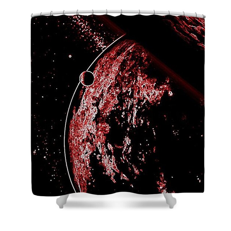 Sci Fi Shower Curtain featuring the digital art Sci Fi #1 by Super Lovely