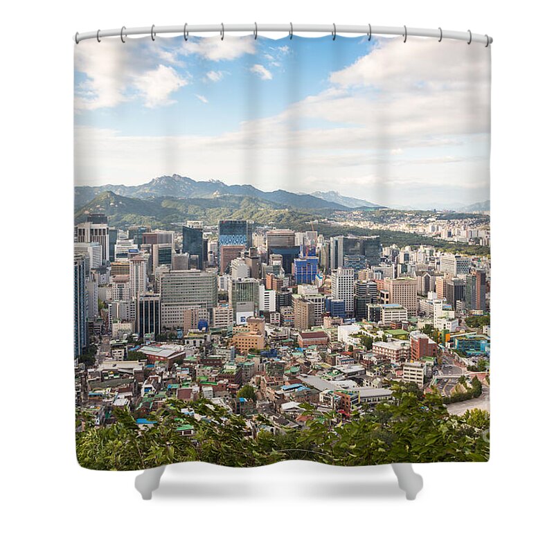 Seoul Shower Curtain featuring the photograph Seoul Panorama #1 by Didier Marti