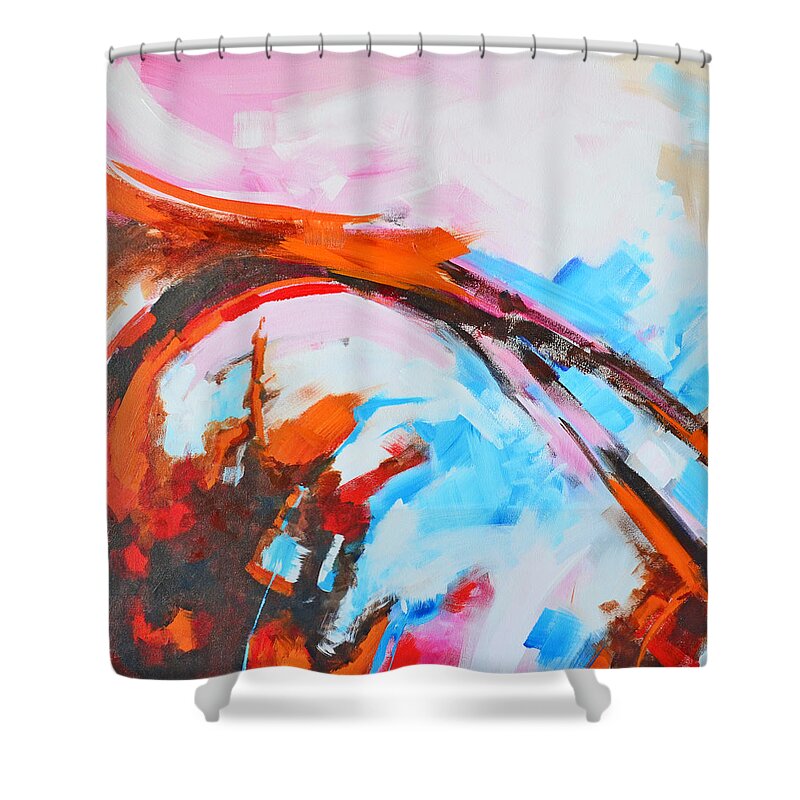 Serendipity Abstract Painting By Patricia Awapara Artist Shower Curtain featuring the painting Serendipity No. 2 Abstract Painting #1 by Patricia Awapara