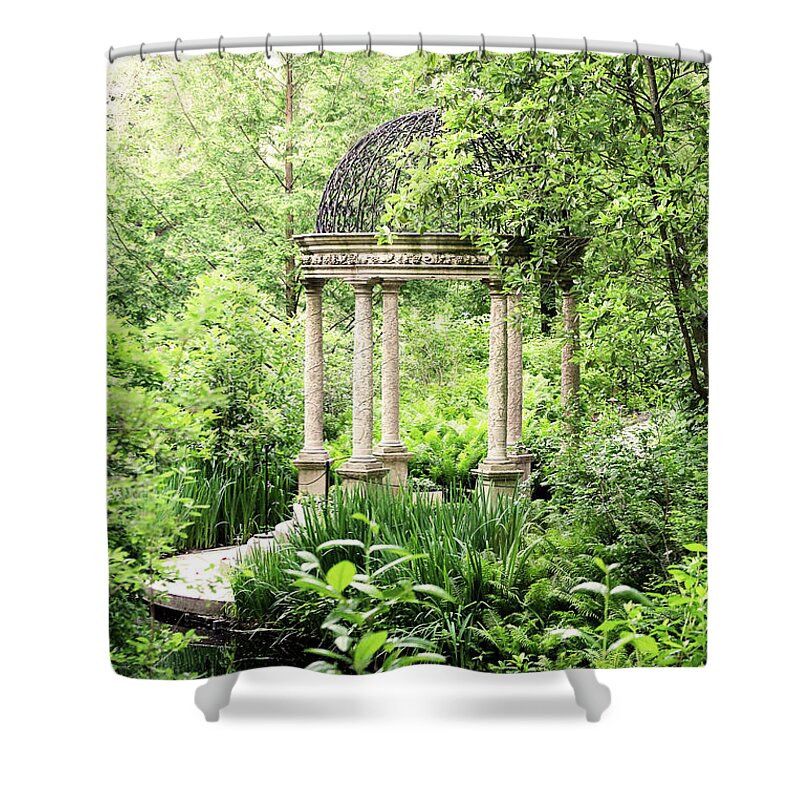 Gazebo Shower Curtain featuring the photograph Serenity Garden #1 by Trina Ansel