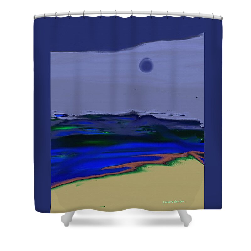 Abstract Shower Curtain featuring the painting Shoals #1 by Lenore Senior