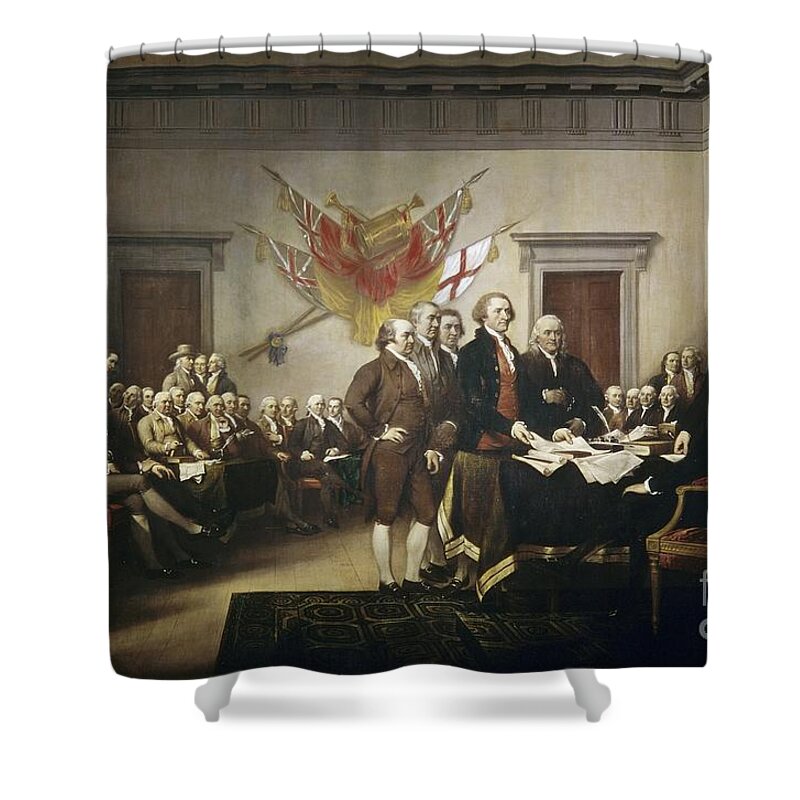 Signing Shower Curtain featuring the painting Signing the Declaration of Independence by John Trumbull