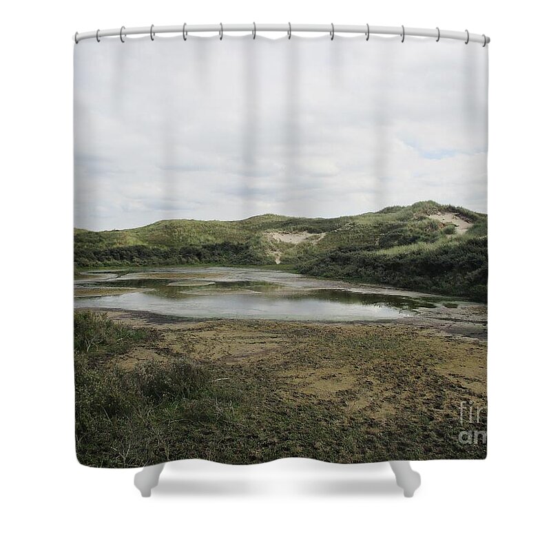 Noordhollandse Duinreservaat Shower Curtain featuring the photograph Small lake in the Noordhollandse duinreservaat #1 by Chani Demuijlder