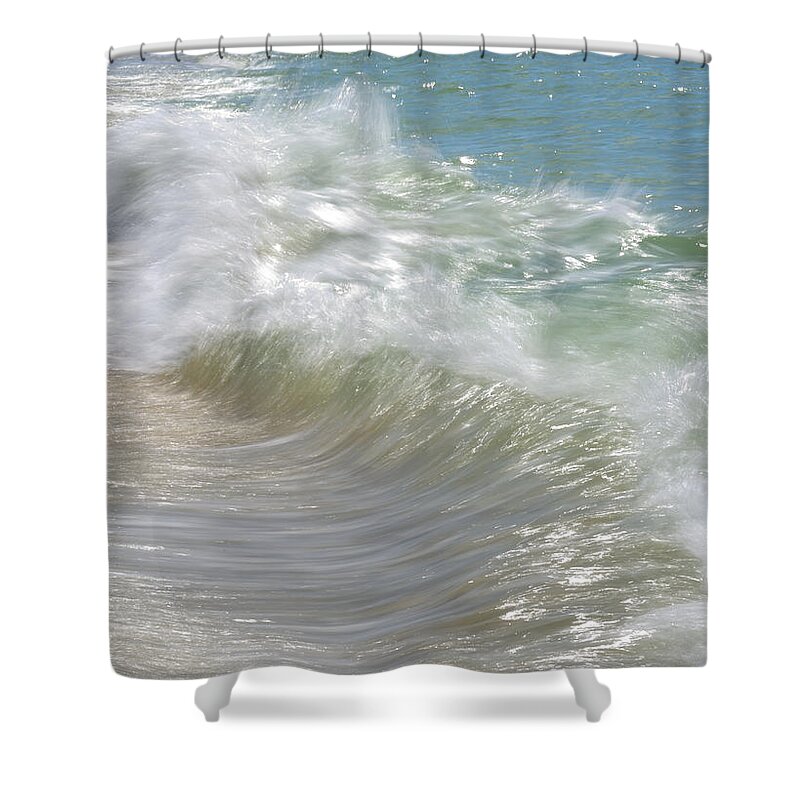 Waves Shower Curtain featuring the photograph Smooth Sailing #1 by Alison Belsan Horton