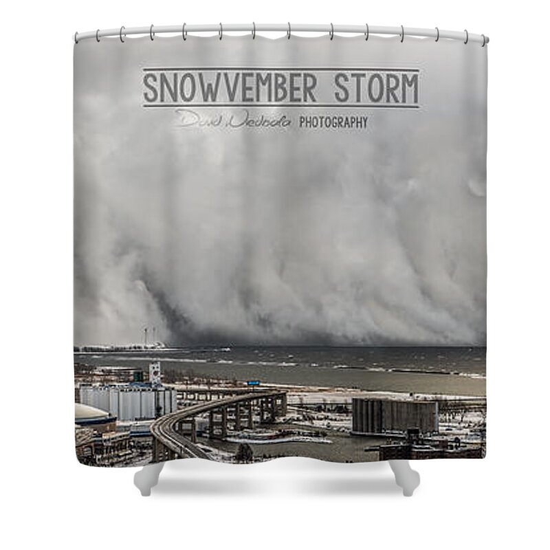 Snowvember Shower Curtain featuring the photograph Snowvember Storm #1 by Dave Niedbala