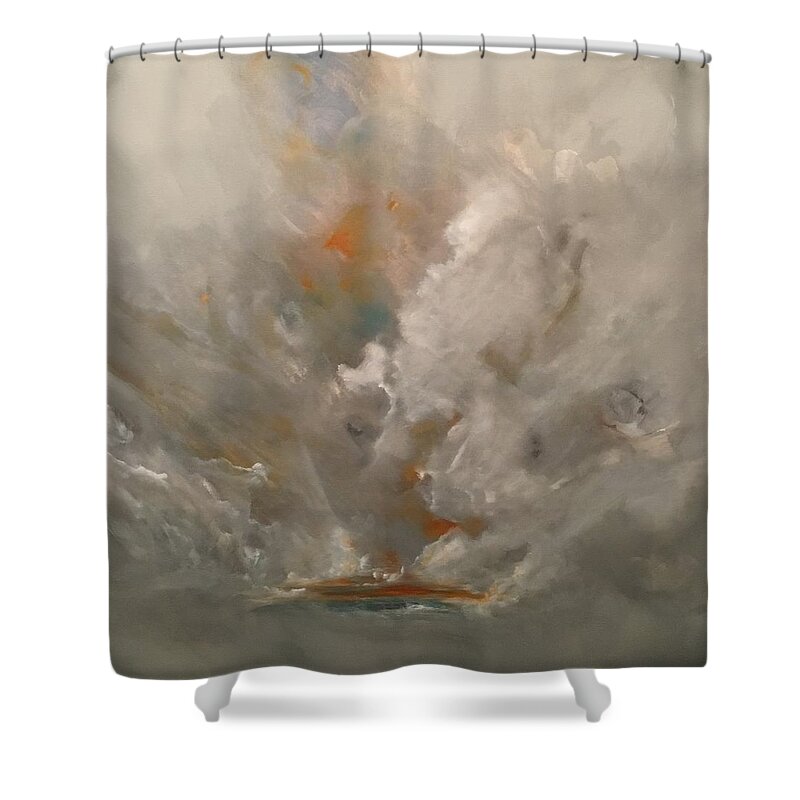 Abstract Shower Curtain featuring the painting Solo Io by Soraya Silvestri