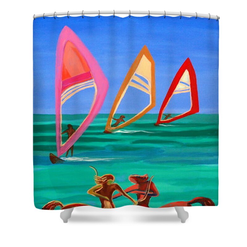Tigers Shower Curtain featuring the painting Sons of The Sun by Enrico Garff