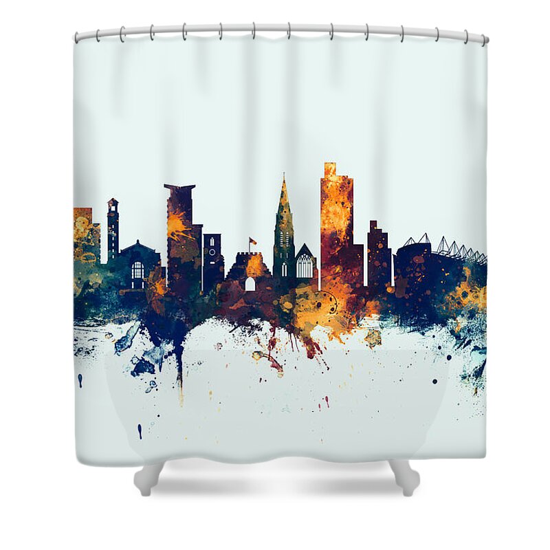 City Shower Curtain featuring the digital art Southampton England Skyline #1 by Michael Tompsett
